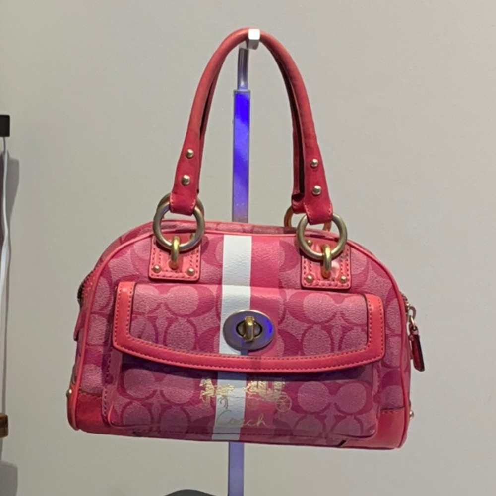 Coach Heritage Signature Small Domed Satchel Bag PRICE FIRM